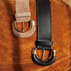 SÉZANE Oma Belt Black Leather Size 90 BNWT